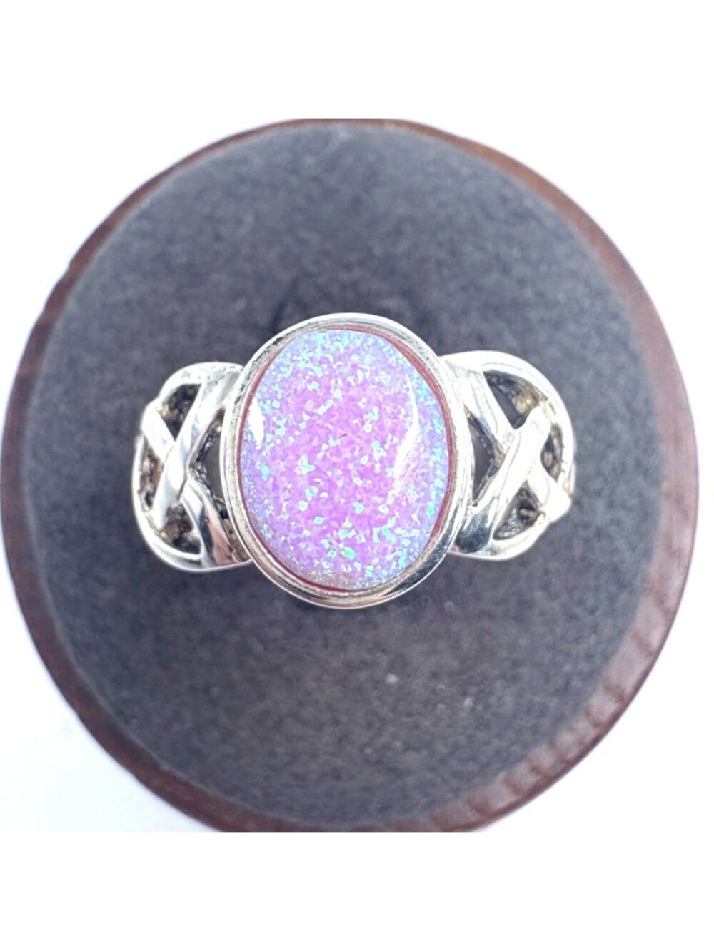 Triplet Opal Bezel Set Statement Ring Sterling Silver 925 Size 6.75